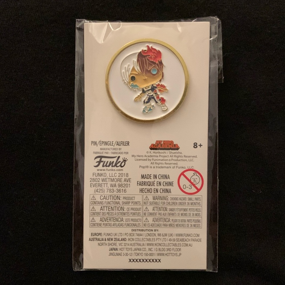 Funko Pop x My Hero Academia Todoroki GameStop Exclusive Pin NWT